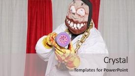  Presentation with haunted - Slide deck featuring halloween haunted carnival evil clown background and a light gray colored foreground