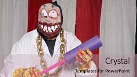  Presentation with haunted - PPT layouts enhanced with halloween haunted carnival evil clown background and a coral colored foreground