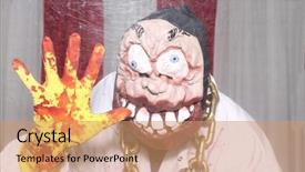  Presentation with haunted - Amazing slide deck having halloween haunted carnival evil clown backdrop and a coral colored foreground
