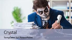  Presentation with wearing a surgical face mask - PPT theme with halloween heart - businessmsn with scary face mask background and a light blue colored foreground