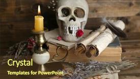  Presentation with magic - Slide deck enhanced with halloween heart - conceptual photo of love magic background and a tawny brown colored foreground