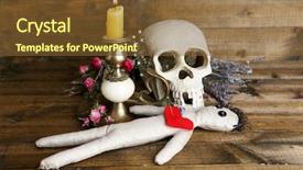  Presentation with love heart - PPT theme consisting of halloween heart - conceptual photo of love magic background and a tawny brown colored foreground