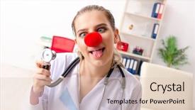  Presentation with working in a clinic - Presentation with halloween heart - funny female doctor working background and a lemonade colored foreground