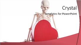  Presentation with skeleton - PPT theme featuring halloween heart - love concept with skeleton background and a white colored foreground