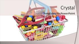  Presentation with dental full metal crown - Theme consisting of halloween heart - metal shopping basket full background and a lemonade colored foreground