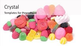  Presentation with pile - Presentation design featuring halloween heart - pile of candies background and a white colored foreground