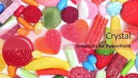  Presentation with halloween - Colorful PPT layouts enhanced with halloween heart - pile of candies backdrop and a coral colored foreground