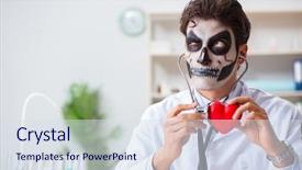  Presentation with scary - Amazing presentation theme having halloween heart - scary monster doctor working backdrop and a  colored foreground