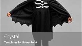  Presentation with halloween bat - Presentation theme featuring halloween-holiday-and-childhood-concept background and a gray colored foreground