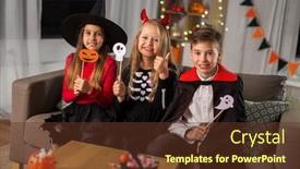  Presentation with childhood - Presentation theme consisting of halloween-holiday-and-childhood-concept background and a tawny brown colored foreground