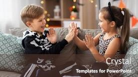  Presentation with crime halloween concept blood dripping - Presentation design featuring halloween-holiday-and-childhood-concept background and a tawny brown colored foreground