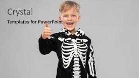  Presentation with skeleton bones - Slide deck enhanced with halloween-holiday-and-childhood-concept background and a light gray colored foreground