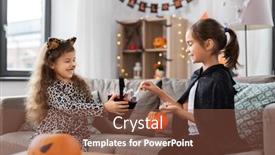  Presentation with sharing - Slide set featuring halloween-holiday-and-childhood-concept background and a tawny brown colored foreground