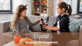  Presentation with sharing - Cool new slide deck with halloween-holiday-and-childhood-concept backdrop and a red colored foreground