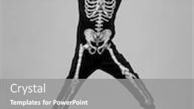  Presentation with skeleton bones - Beautiful PPT theme featuring halloween-holiday-and-childhood-concept backdrop and a gray colored foreground