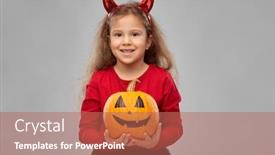  Presentation with red grey - Cool new PPT theme with halloween-holiday-and-childhood-concept backdrop and a coral colored foreground