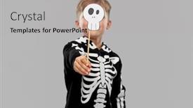  Presentation with skeleton bones - Beautiful PPT layouts featuring halloween-holiday-and-childhood-concept backdrop and a light gray colored foreground