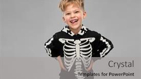  Presentation with skeleton bones - Colorful PPT theme enhanced with halloween-holiday-and-childhood-concept backdrop and a light gray colored foreground
