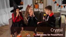  Presentation with childhood - Presentation enhanced with halloween-holiday-and-childhood-concept background and a wine colored foreground