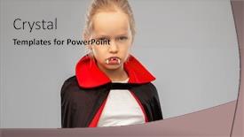  Presentation with black girl - Audience pleasing presentation theme consisting of halloween-holiday-and-childhood-concept backdrop and a light gray colored foreground