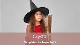  Presentation with childhood - PPT theme featuring halloween-holiday-and-childhood-concept background and a coral colored foreground