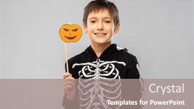  Presentation with black jack - Cool new presentation theme with halloween-holiday-and-childhood-concept backdrop and a gray colored foreground