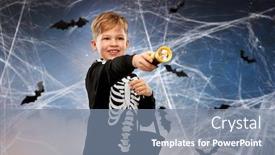  Presentation with starry night - Cool new PPT theme with halloween-holiday-and-childhood-concept backdrop and a seafoam green colored foreground