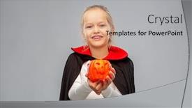  Presentation with black jack - Beautiful PPT theme featuring halloween-holiday-and-childhood-concept backdrop and a light gray colored foreground