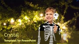  Presentation with faces - Slides with halloween-holiday-and-childhood-concept background and a tawny brown colored foreground