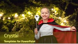  Presentation with black girl - PPT layouts featuring halloween-holiday-and-childhood-concept background and a tawny brown colored foreground