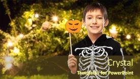  Presentation with black jack - Cool new theme with halloween-holiday-and-childhood-concept backdrop and a tawny brown colored foreground