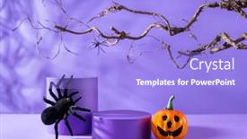  Presentation with halloween - Slide deck consisting of halloween-holiday-concept-podiums background and a light blue colored foreground