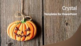  Presentation with lilac flowers bunch over wood - PPT layouts consisting of halloween homemade gingerbread cookie background and a violet colored foreground