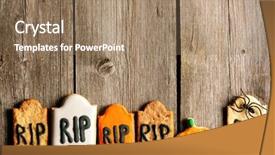  Presentation with gingerbread - Slide set enhanced with halloween homemade gingerbread cookies over wooden table background and a coral colored foreground