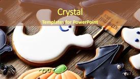  Presentation with gingerbread - Cool new presentation theme with halloween homemade gingerbread cookies over wooden table backdrop and a tawny brown colored foreground