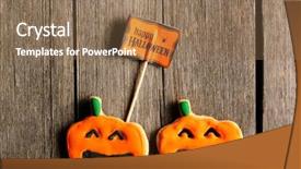  Presentation with gingerbread - Amazing PPT theme having halloween homemade gingerbread cookies backdrop and a  colored foreground