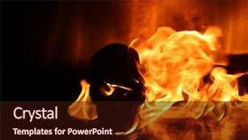  Presentation with fire - Slide deck featuring halloween human skull on fire background and a wine colored foreground
