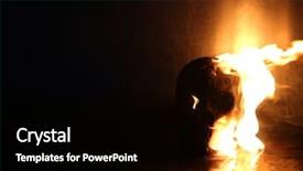  Presentation with hell - Amazing slide deck having halloween human skull on fire backdrop and a black colored foreground