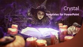  Presentation with magic book - Slide deck having halloween-is-a-time and a wine colored foreground