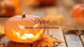  Presentation with lanna lantern - Slides featuring halloween jack o' lantern background background and a gold colored foreground