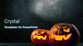  Presentation with lantern - Slide set consisting of halloween jack o' lantern pumpkins background and a wine colored foreground