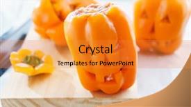  Presentation with lanterns - Presentation design consisting of halloween jack-o-lanterns filled with minced meat background and a gold colored foreground