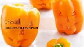  Presentation with lanterns - Amazing presentation design having halloween jack-o-lanterns filled with minced meat backdrop and a gold colored foreground