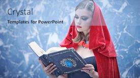  Presentation with magic book - Presentation having halloween-magic-a-beautiful-young background and a  colored foreground