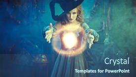  Presentation with fairy tales - Cool new presentation theme with halloween-magic-enchanting-young-witch backdrop and a ocean colored foreground