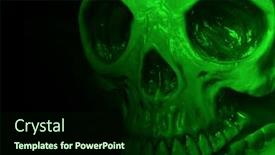  Presentation with lighting - Colorful slide deck enhanced with halloween-mask-on-black backdrop and a forest green colored foreground