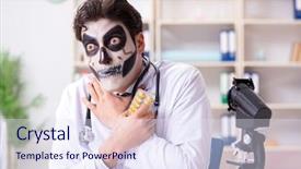  Presentation with scary - Cool new theme with halloween medical - scary monster doctor working backdrop and a sky blue colored foreground