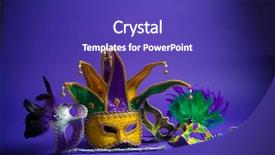  Presentation with mardi gras - PPT theme enhanced with halloween music - assorted mardi gras mask background and a violet colored foreground