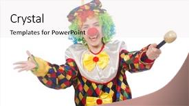 Presentation with mic - Theme featuring halloween music - clown with mic isolated background and a  colored foreground