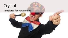  Presentation with frames isolated on white brown - Colorful presentation theme enhanced with halloween music - clown with microphone isolated backdrop and a  colored foreground